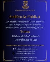 Audiência Pública debaterá combate à desertificação e manutenção da sustentabilidade econômica local