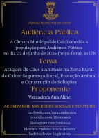 Audiência Pública debaterá nesta terça-feira (2) ataques de cães contra outros animais na zona rural de Caicó