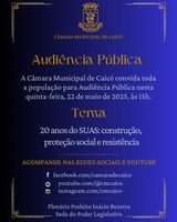 Audiência Pública debaterá os 20 anos do SUAS em preparação para a 14ª Conferência Municipal de Assistência Social de Caicó