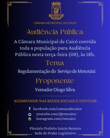 Audiência Pública debaterá regulamentação do serviço de mototáxi em Caicó
