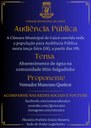 Audiência Pública discutirá abastecimento de água no Sítio Salgadinho