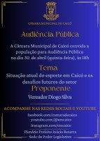 Audiência Pública sobre o esporte em Caicó ocorrerá na próxima quinta-feira (30)