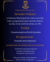 Câmara promoverá solenidade em homenagem ao Dia do Escoteiro nesta quinta-feira (23)
