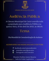 CMC promoverá Audiência Pública em alusão ao Dia Mundial de Conscientização do Autismo